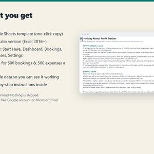 EU Holiday Rental Profit Tracker, Google Sheets & Excel (Digital Download) image 6