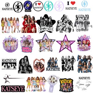KATSEYE fanart PNG-paket, K-pop tjejgrupp clipart (digital nedladdning)
