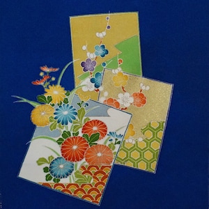 Vintage Japanese Floral Kyo Yuzen Silk Kimono Fabric