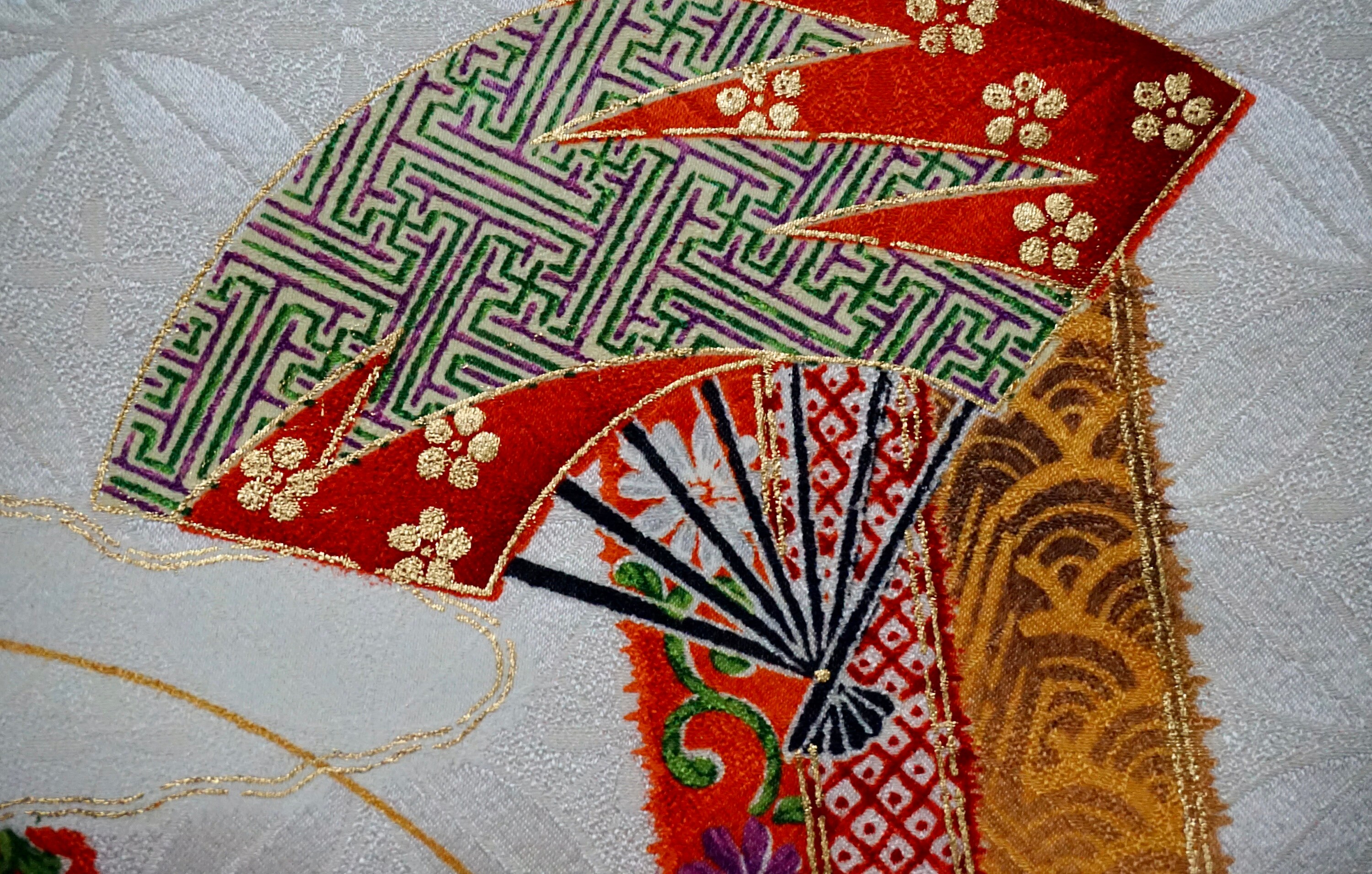 Vintage Japanese kimono fabric Kyoto Kyo Yuzen silk kimono Etsy