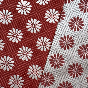 Vintage Geometric Kiku Cotton Silk Kimono Obi Fabric