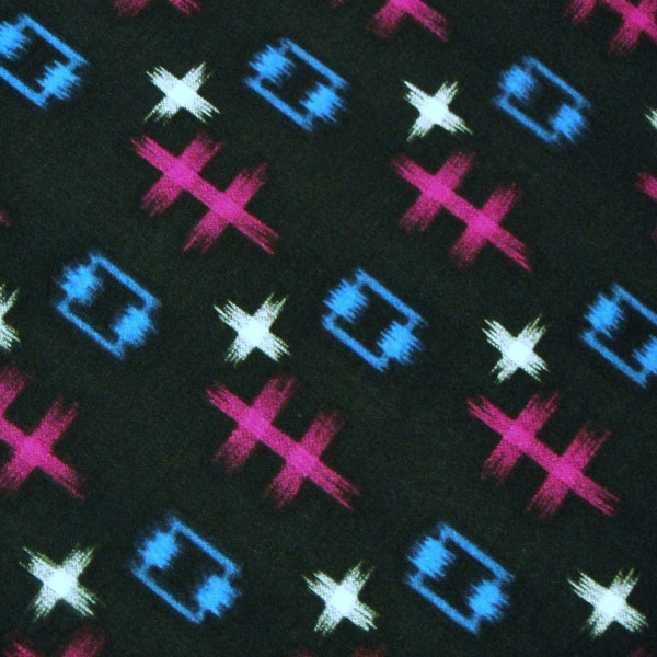 Geometric Vintage Japanese kasuri wool kimono fabric