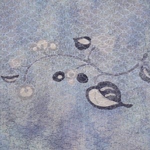 Vintage Japanese Vine Leaf Silk Kimono Fabric