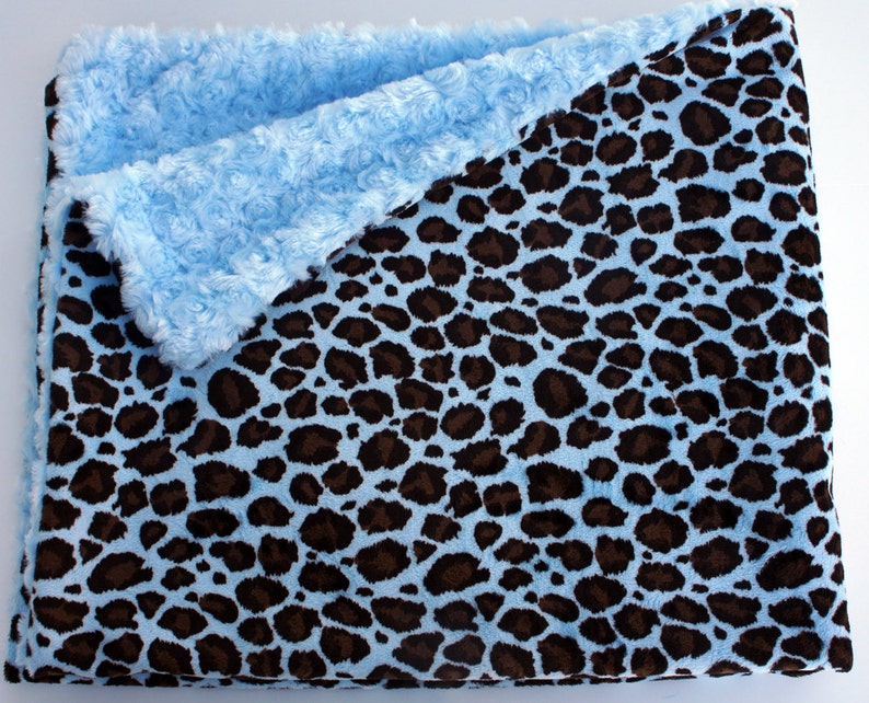 Blue Animal Minky Jaguar Minky Sale Minky Baby Blanket Double-Sided Minky Blankets
