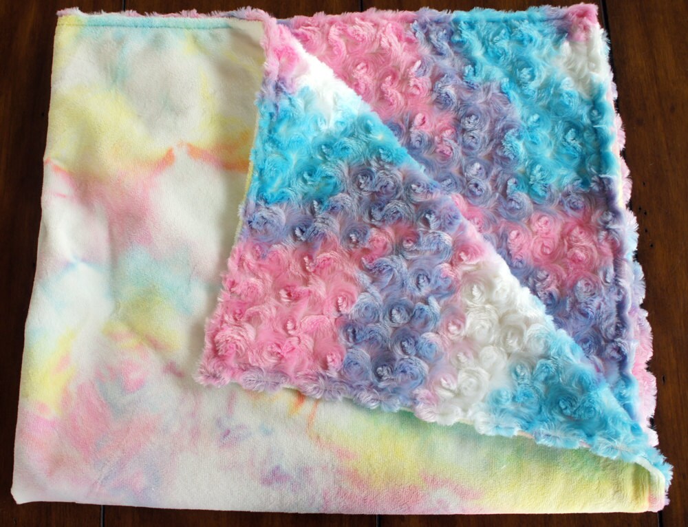 Minky Baby Blanket Tie Dye Pastel Cuddle Minky Cotton Candy Etsy