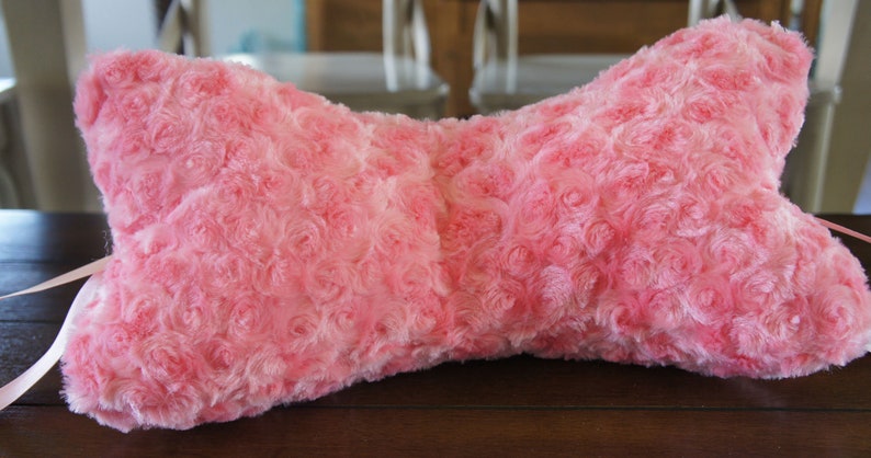 Minky Coral Cuddle Rose Neck Pillow 