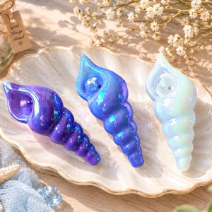 Hand-blown spiral conch-shaped Smoking Pipe Accessory,Mermaid Ocean Style,The Best Handmade Gifts for Him/Her.