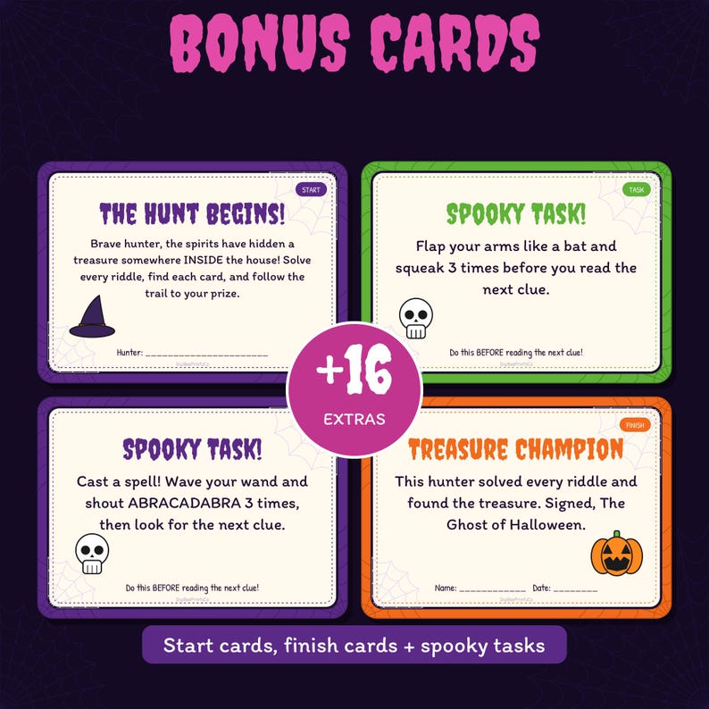 Halloween Treasure Hunt Printable, Indoor Outdoor Scavenger Hunt, 88 ...