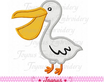 Pelican Bird Standing in Water//Ocean//Beach Iron on Applique//Embroidered Patch