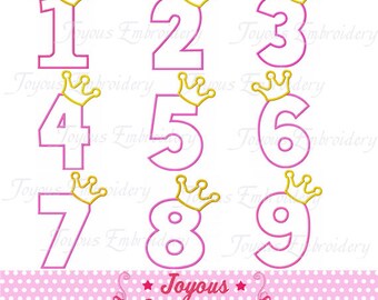 Numbers Embroidery Design,Birthday Numbers 1-9 Applique Embroidery,Birthday Girl Shirt Embroidery File, Machine Embroidery Desig
