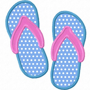Flip Flops Embroidery Design-Summer Beach Sandals Applique Embroidery-Beach Life Shirt Embroidery-Summer Time Machine Embroidery File