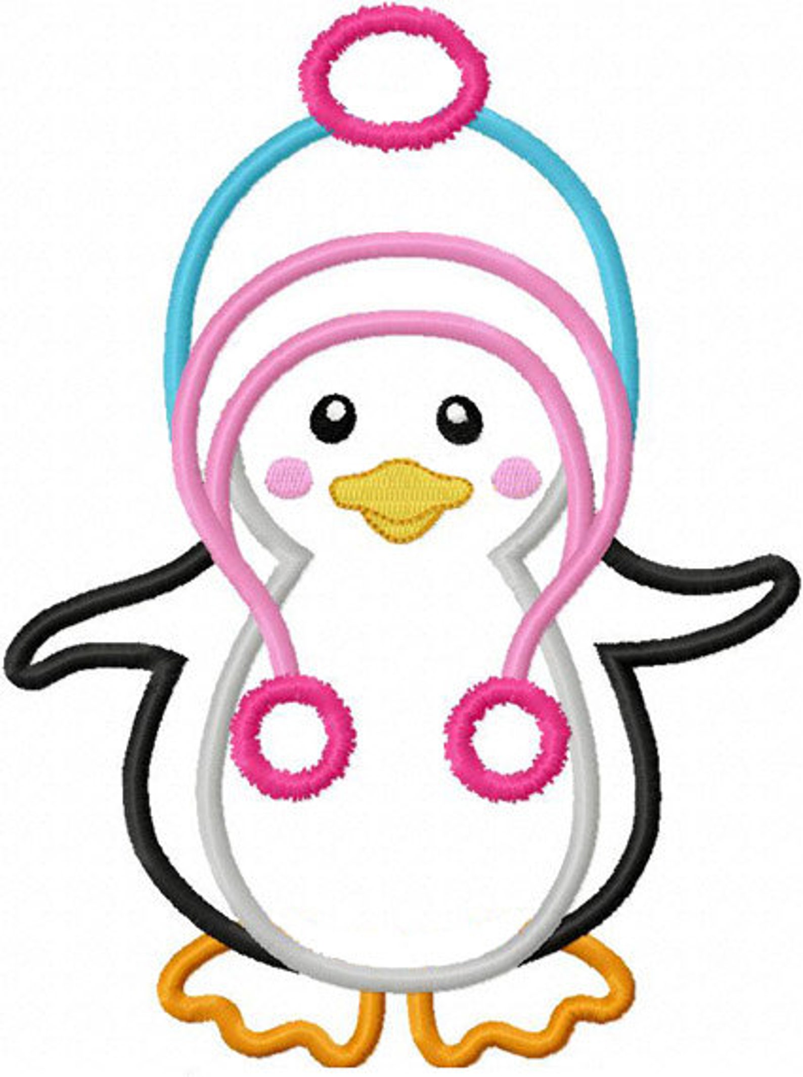 Instant Download Penguin Applique Machine Embroidery Design Etsy