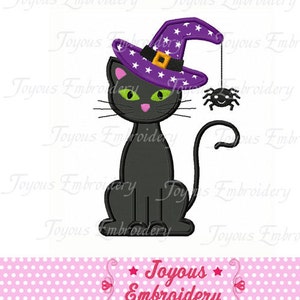 Halloween Black Cat Applique,Halloween Cat Embroidery,Halloween Embroidery Design, Machine Embroidery Design NO:1363