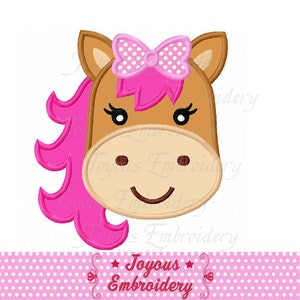Girl Horse Face Applique Embroidery Design,Horse Embroidery design,Horse Applique design,Pony  Embroidery File,Girls Horse Embroidery Design