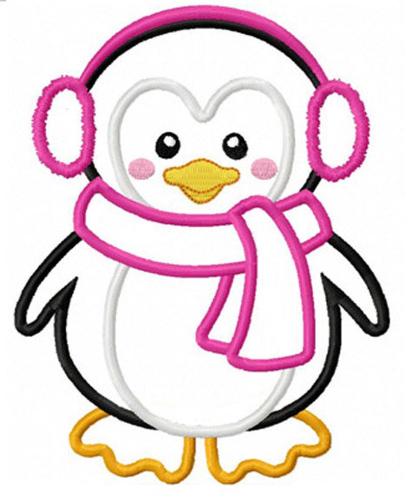 Instant Download Penguin Applique Machine Embroidery Design NO:1262 image 2