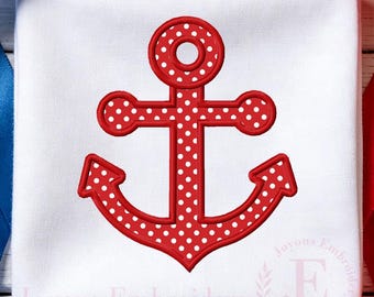 Anchor Applique Embroidery Design,Nautical Anchor Machine Embroidery File, Coastal Beach Machine Embroidery Instant Download