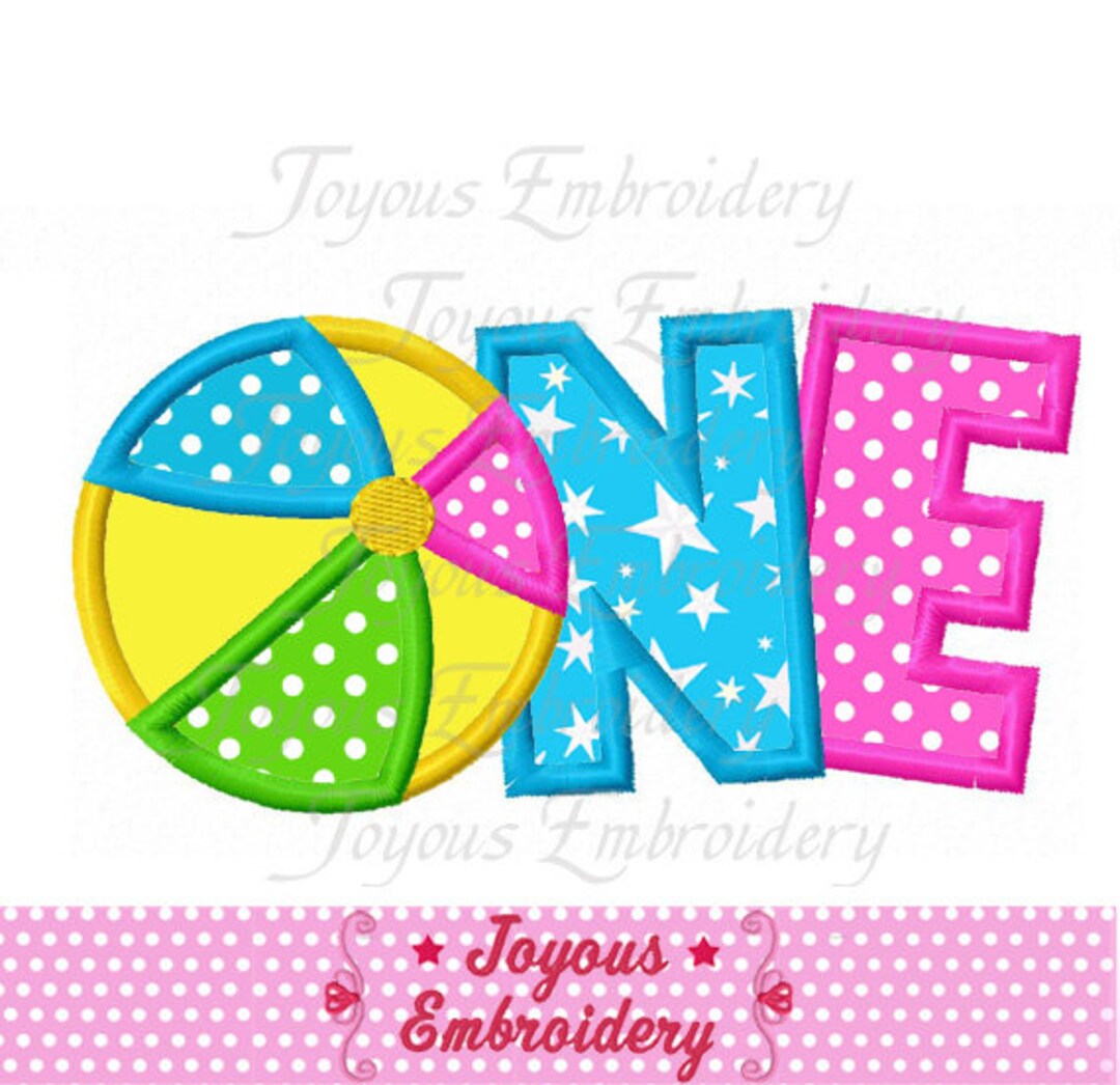 Instant Download Birthday Beach Ball ONE Applique Embroidery Design NO ...