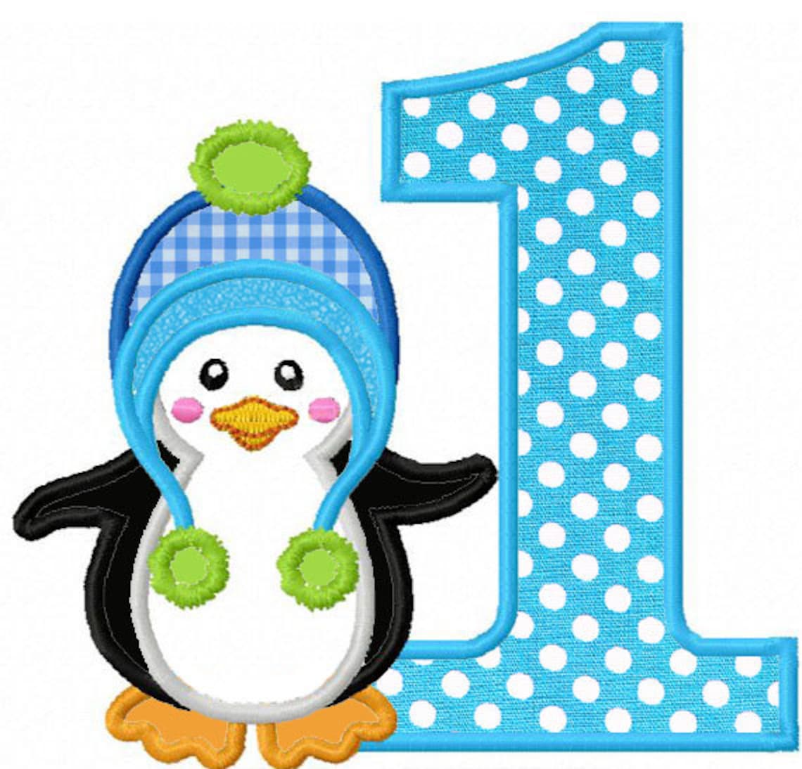 Instant Download Penguin Numbers 19 Applique Machine Etsy