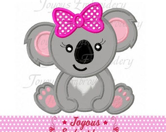 Instant Download Girl Koala Applique Embroidery Design NO:2636