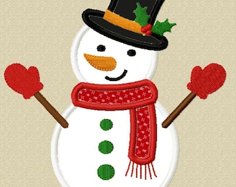 Instantánea descargar Navidad muñeco de nieve apliques bordado de máquina de diseño NO: 1246