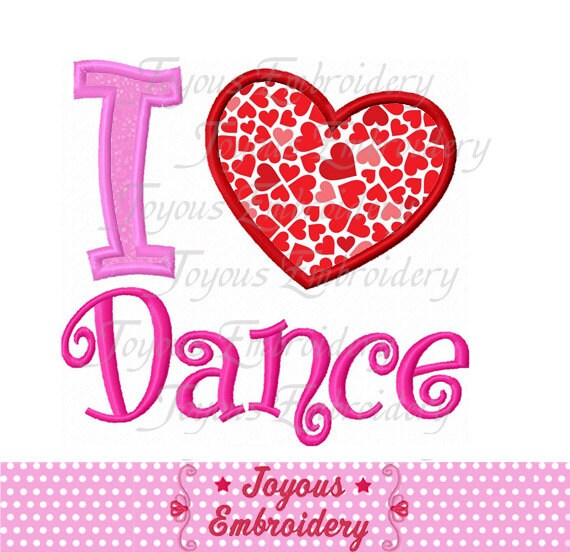 I Love Dance Machine Embroidery Design