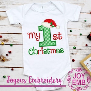 My First Christmas Embroidery Design,First Christmas Applique,Baby onesie Embroidery design, Chirstmas Machine Embroidery Design NO:1382