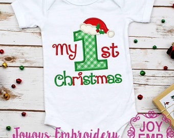 Mi primer diseño de bordado navideño, aplique para mi primer bebé, diseño de bordado a máquina navideño (n.° 1382)