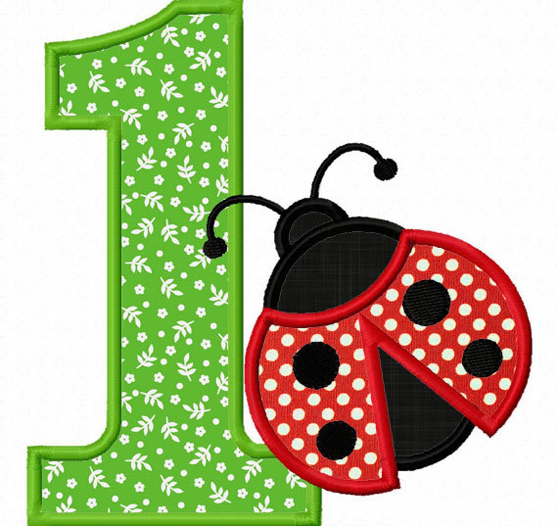 Instant Download Ladybug Number 1 Applique Embroidery Design Etsy