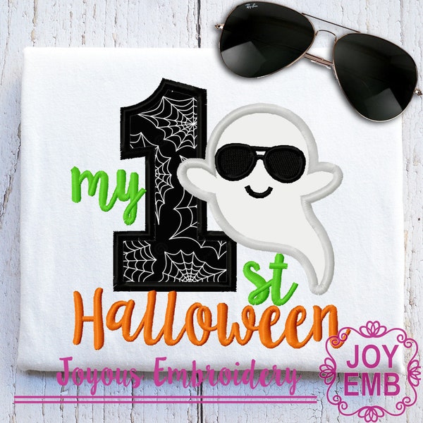 My First Halloween Applique,Ghost Applique,Boys Halloween,Machine Embroidery File NO:3115