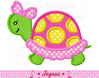 Girl Turtle Applique,Turtle Embroidery Design,Instant Download Embroidery File NO:2292