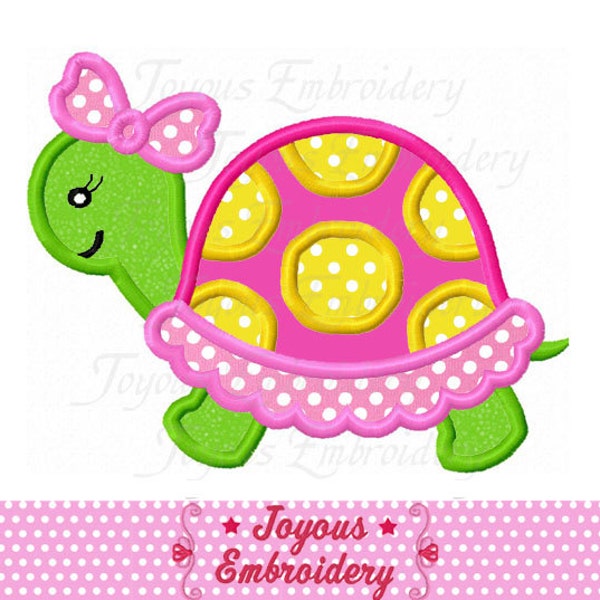 Girl Turtle Applique,Turtle Embroidery Design,Instant Download Embroidery File NO:2292