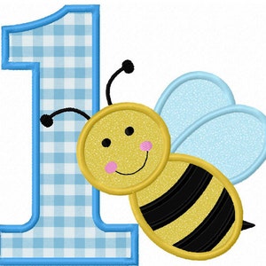 Instant Download Bee Numbers 1-9 Applique Machine Embroidery Design NO:1274 image 1