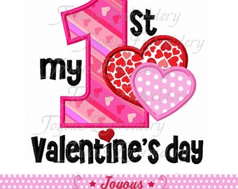 First Valentine's day,Baby Valentines day Applique,Heart Applique,Valentine Embroidery file,Machine Embroidery Design, NO:1921