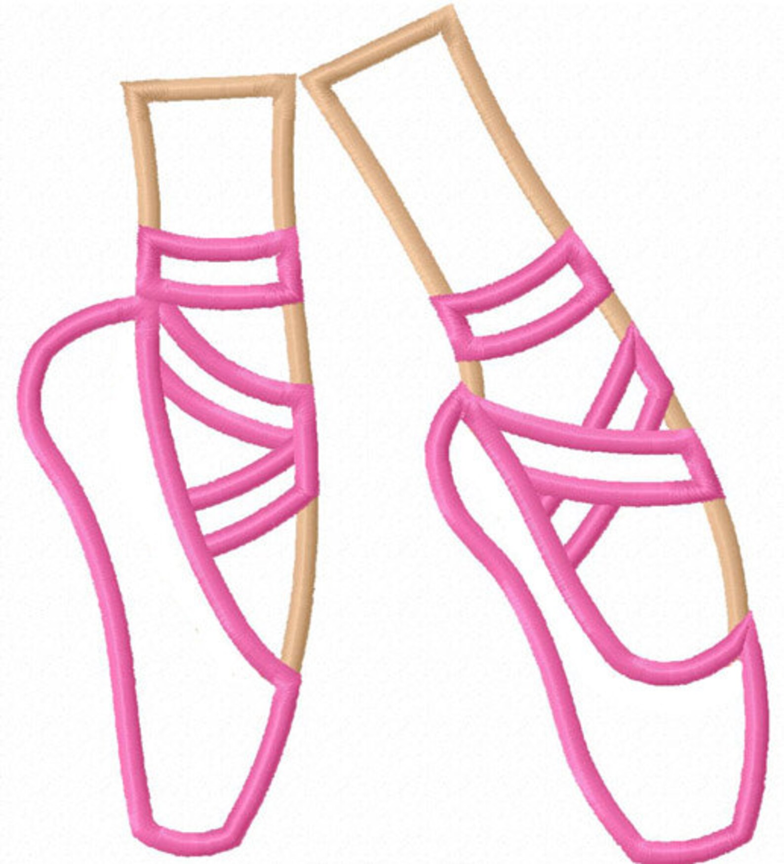 Instant Download Ballet Shoes Applique Machine Embroidery Etsy