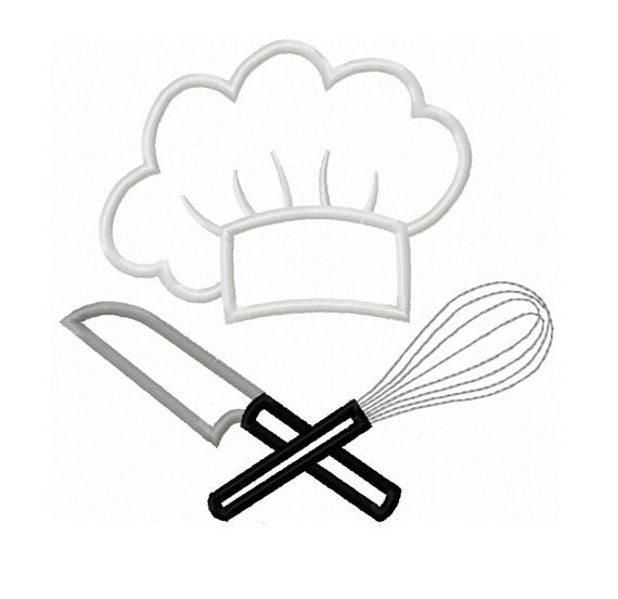 Instant Download Chef Applique Machine Embroidery Design NO:1411