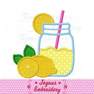 Instant Download Lemonade Jar Applique Machine Embroidery Design NO:2089