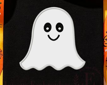 Ghost Applique Embroidery Design, Halloween Machine Embroidery File, Spooky Shirt Embroidery Digital Download