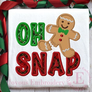 Oh Snap pepparkaksbroderidesign, julbroderi, pepparkaksapplikation, maskinbroderidesign, joyous broderifil