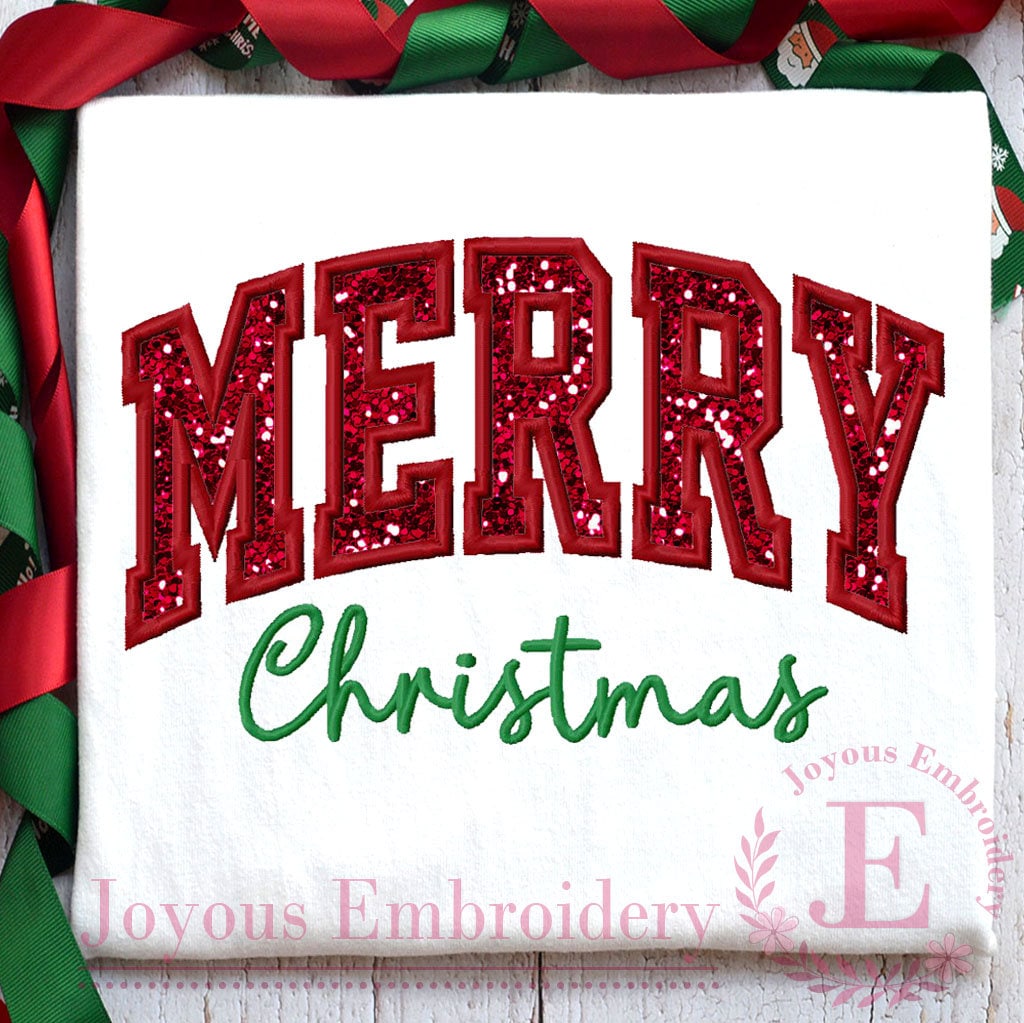 Bordado navideño, diseño de bordado navideño, diseño de aplique navideño, archivo de bordado a máquina, diseño de camiseta navideña festiva