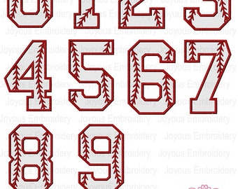 Baseball Numbers Applique,0-9 Numbers Embroidery,Baseball shirt applique,Cap Applique Embroidery,Machine Embroidery Design,Embroidery File