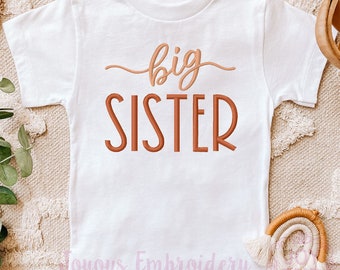 Big Sister Embroidery,Sister shirt embroidery,Machine Embroidery,Embroidery Design