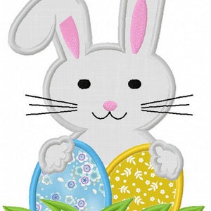 Instant Download Easter Bunny  Applique Machine Embroidery Design,Easter egg applique,Easter embroidery design NO:1275