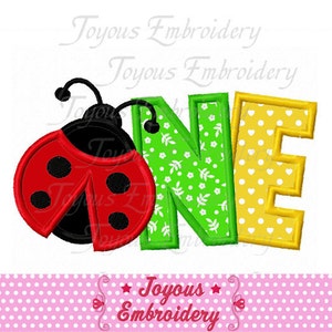 Instant Download Ladybug ONE/First Birthday Applique Machine Embroidery Design NO:2002 image 1