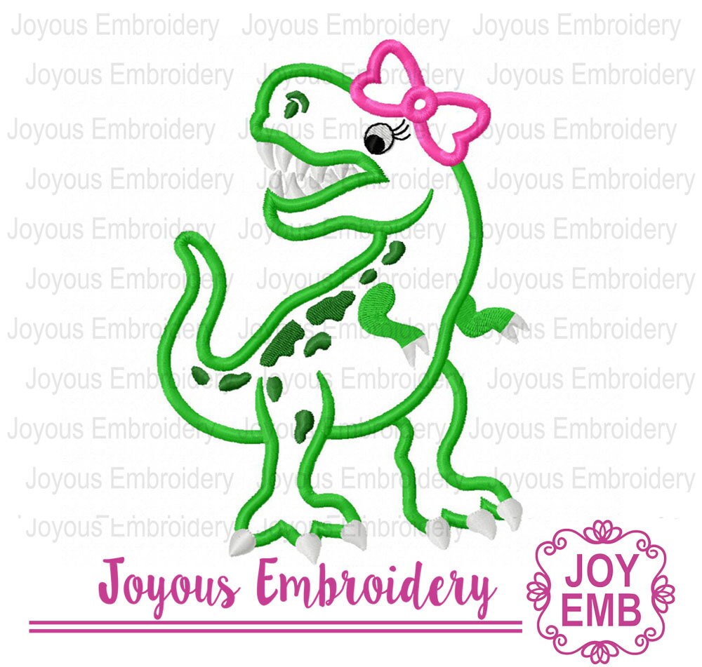 Birthday Girlgirl Dinosaur Appliquerex Appliquedinosaur - Etsy