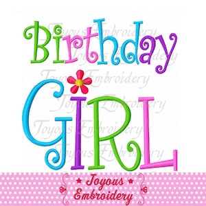 Instant Download Birthday Girl Embroidery Design NO:2172