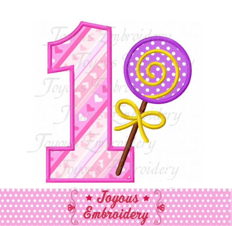 Instant Download Lollipop Number 1 Applique Embroidery Design Etsy