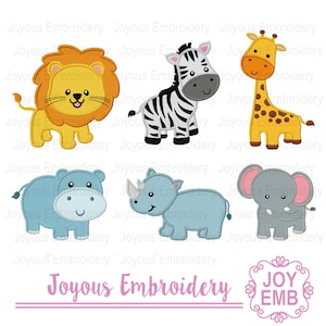 Animal Applique Bundle,Animal Embroidery Design,Elephant Embroidery,Giraffe Embroidery,Zebra Embroidery,Hippo Embroidery,Rhino Embroidery