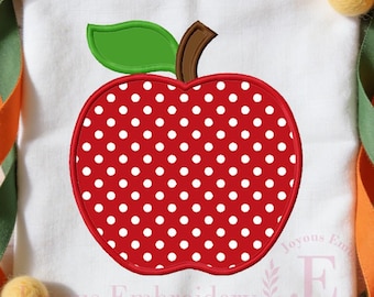 Apple Applique Embroidery Design,Back to School Machine Embroidery File,Fruit Embroidery File Digital Download
