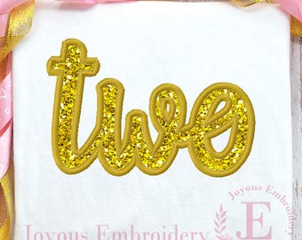 Two Applique Embroidery File,Second Birthday Embroidery Design,Baby Birthday Machine Embroidery File