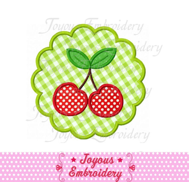 Cherry Applique Embroidery Designcherry Embroideryfruit Etsy